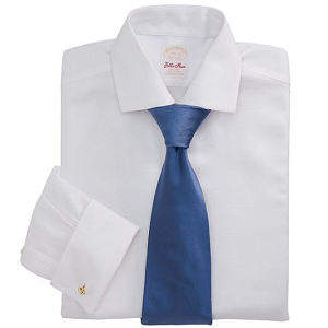 Golden Fleece Non-Iron Regular Fit Textured French Cuff Dress Shirt - White